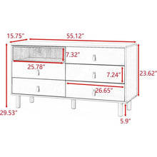 Load image into Gallery viewer, With 5 drawers storage cabinet drawer cabinet multifunctional storage cabinet modern drawer cabinet wooden storage cabinet leather handle drawer cabinet home storage cabinet office cabinet
