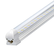 Load image into Gallery viewer, 4ft LED Shop Lights- 30W - 6500K and 4200 Lumens, Striped Lens, V-shaped Linkable LED Integrated Tube- ETL Listed
