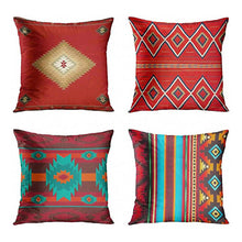 Cargar imagen en el visor de la galería, Red Rustic Aztec Cushion Covers
