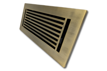 Load image into Gallery viewer, Cast Aluminum Linear Bar Vent Covers - Satin Brass
