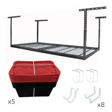 Cargar imagen en el visor de la galería, 4&#39; x 8&#39; Overhead Garage Storage Bundle w/ 5 Bins (Red)
