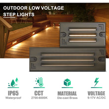 Carregar imagem no visualizador da galeria, 5&quot; Grating Step Lights Outdoor RGB CCT Tunable Die Cast Brass 3W Flush Mount
