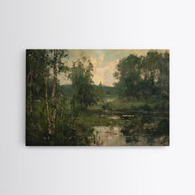 Load image into Gallery viewer, Early American Landscape Painting Framed Canvas Print | Oil Painting Print | Metal Art | Landscape Painting | Living Room Art | Home Decor
