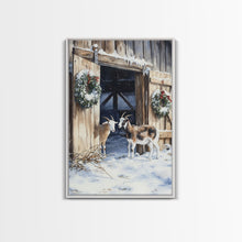 Cargar imagen en el visor de la galería, Cute Goats In The Winter, Rustic Farmhouse Wall Art, Holiday Gift, Gallery Wall Decor, Winter Vibes, Christmas 2024 Wall Art
