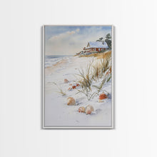 Cargar imagen en el visor de la galería, Christmas On A Snow Capped Beach, Wood Framed Wall Art, Rustic Christmas Decor, Tropical / nautical Christmas Art
