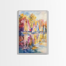 Cargar imagen en el visor de la galería, Church Steeple Surrounded By Fall Trees Framed Canvas Print Autumn Village Scene Best Gift Seasonal Wall Art Holiday Home Decor
