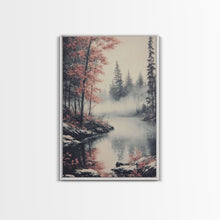 Carregar imagem no visualizador da galeria, Canvas Print of Serene Winter Landscape with Snow and Bare Trees, Winter Wall Art, Moody Landscape, Gift Idea, Minimalist Seasonal Decor
