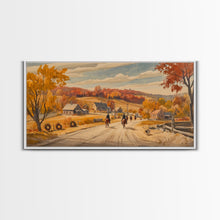 Load image into Gallery viewer, Framed Canvas Print Autumn Cowboy Riders in Fall Colors, Perfect Autumn Decor, Rustic Western Wall Art, and Seasonal Fall Wall Print
