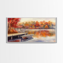 Load image into Gallery viewer, Autumn&#39;s Reflections - holiday decor, watercolor Christmas, Christmas wall art, winter wall art, holiday art gift

