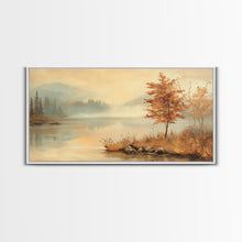Cargar imagen en el visor de la galería, Fall In The Countryside, Moody Wall Decor, Framed Canvas Print, Seasonal Autumn Decor
