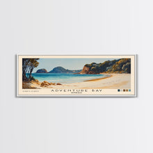Carregar imagem no visualizador da galeria, Adventure Bay, Australia Watercolor Beach Print, Vacation Gift, Australia Wall Art, Framed Canvas Print, Framed Beach Painting
