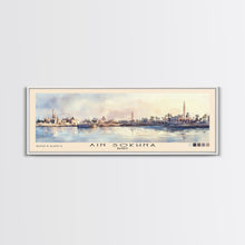 Load image into Gallery viewer, Ain Sokhna, Egypt Watercolor Print, Vacation Gift, Egypt Wall Art, Beach Painting, Beach Decor, Large Wall Art, Wood Frame Art
