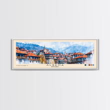 Carregar imagem no visualizador da galeria, Albena, Bulgaria Watercolor Beach Print, Vacation Gift, Bulgaria Wall Art, Framed Canvas Print, Framed Beach Painting
