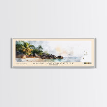Carregar imagem no visualizador da galeria, Anse Georgette, Seychelles Watercolor Beach Print, Vacation Gift, Seychelles Wall Art, Framed Canvas Print, Framed Beach Painting
