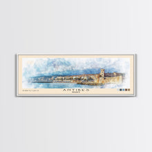 Load image into Gallery viewer, Antibes, France Watercolor Print, Vacation Gift, France Wall Art, Beach Painting, Beach Decor, Large Wall Art, Wood Frame Art
