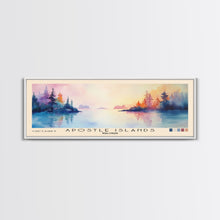 Load image into Gallery viewer, Apostle Islands, Wisconsin Watercolor Print, Vacation Gift, Wisconsin Wall Art, Beach Painting, Beach Decor, Large Wall Art, Wood Frame Art
