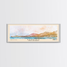 Load image into Gallery viewer, Barbuda, Antigua and Barbuda Watercolor Beach Print, Vacation Gift, Antigua and Barbuda Wall Art, Framed Canvas Print, Framed Beach Painting
