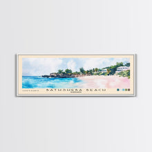 Load image into Gallery viewer, Bathsheba Beach, Barbados Watercolor Print, Vacation Gift, Barbados Wall Art, Beach Painting, Beach Decor, Large Wall Art, Wood Frame Art
