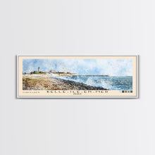 Load image into Gallery viewer, Belle-Île-en-Mer, France Watercolor Print, Vacation Gift, France Wall Art, Beach Painting, Beach Decor, Large Wall Art, Wood Frame Art
