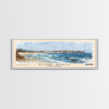 Load image into Gallery viewer, Bondi Beach, Sydney, Australia Watercolor Print, Vacation Gift, Sydney, Australia Wall Art, Beach Painting, Beach Decor, Large Wall Art, Wood Frame Art
