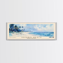 Carregar imagem no visualizador da galeria, Bávaro Beach, Dominican Republic Watercolor Beach Print, Vacation Gift, Dominican Republic Wall Art, Framed Canvas Print, Framed Beach Painting
