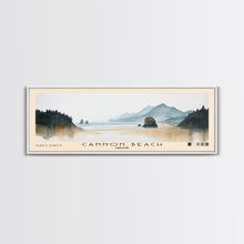 Carregar imagem no visualizador da galeria, Cannon Beach, Oregon Watercolor Beach Print, Vacation Gift, Oregon Wall Art, Framed Canvas Print, Framed Beach Painting
