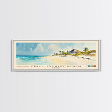 Cargar imagen en el visor de la galería, Chill Island Beach, Bahamas Watercolor Beach Print, Vacation Gift, Bahamas Wall Art, Framed Canvas Print, Framed Beach Painting
