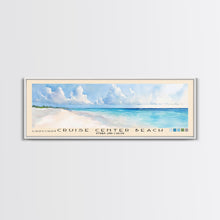 Load image into Gallery viewer, Cruise Center Beach, Turks and Caicos Watercolor Print, Vacation Gift, Turks and Caicos Wall Art, Beach Painting, Beach Decor, Large Wall Art, Wood Frame Art
