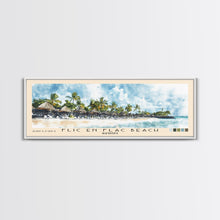 Load image into Gallery viewer, Flic en Flac Beach, Mauritius Watercolor Beach Print, Vacation Gift, Mauritius Wall Art, Beach Painting, Beach Decor, Beach Painting
