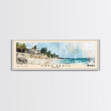Load image into Gallery viewer, Gibbs Beach, Barbados Watercolor Print, Vacation Gift, Barbados Wall Art, Beach Painting, Beach Decor, Large Wall Art, Wood Frame Art
