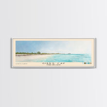 Load image into Gallery viewer, Gibbs Cay, Turks and Caicos Watercolor Beach Print, Vacation Gift, Turks and Caicos Wall Art, Framed Canvas Print, Framed Beach Painting
