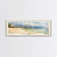 Load image into Gallery viewer, Gili Meno, Indonesia Watercolor Print, Vacation Gift, Indonesia Wall Art, Beach Painting, Beach Decor, Large Wall Art, Wood Frame Art
