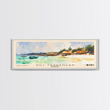 Carregar imagem no visualizador da galeria, Gili Trawangan, Indonesia Watercolor Beach Print, Vacation Gift, Indonesia Wall Art, Framed Canvas Print, Framed Beach Painting
