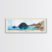 Load image into Gallery viewer, Isola Bella, Italy Watercolor Beach Print, Vacation Gift, Italy Wall Art, Framed Canvas Print, Framed Beach Painting
