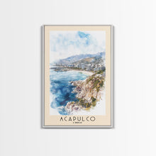 Load image into Gallery viewer, Acapulco, Chile Watercolor Beach Print, Vacation Gift, Chile Wall Art, Beach Painting, Beach Decor, Beach Painting
