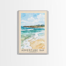 Carregar imagem no visualizador da galeria, Adventure Bay, Australia Watercolor Beach Print, Vacation Gift, Australia Wall Art, Framed Canvas Print, Framed Beach Painting
