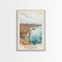 Load image into Gallery viewer, Ahtopol, Bulgaria Watercolor Beach Print, Vacation Gift, Bulgaria Wall Art, Beach Painting, Beach Decor, Beach Painting
