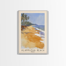 Load image into Gallery viewer, Alappuzha Beach, India Watercolor Print, Vacation Gift, India Wall Art, Beach Painting, Beach Decor, Large Wall Art, Wood Frame Art

