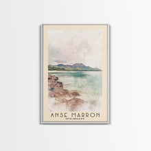 Load image into Gallery viewer, Anse Marron, Seychelles Watercolor Print, Vacation Gift, Seychelles Wall Art, Beach Painting, Beach Decor, Large Wall Art, Wood Frame Art
