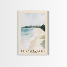 Load image into Gallery viewer, Bathsheba Beach, Barbados Watercolor Print, Vacation Gift, Barbados Wall Art, Beach Painting, Beach Decor, Large Wall Art, Wood Frame Art
