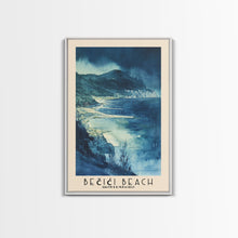 Load image into Gallery viewer, Bečići Beach, Montenegro Watercolor Print, Vacation Gift, Montenegro Wall Art, Beach Painting, Beach Decor, Large Wall Art, Wood Frame Art

