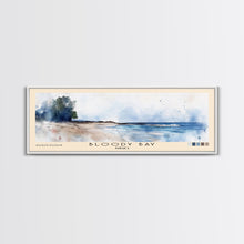 Carregar imagem no visualizador da galeria, Bloody Bay, Jamaica Watercolor Beach Print, Vacation Gift, Jamaica Wall Art, Framed Canvas Print, Framed Beach Painting
