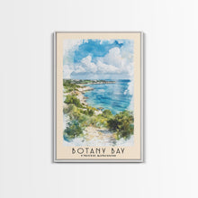 Load image into Gallery viewer, Botany Bay, United Kingdom Watercolor Print, Vacation Gift, United Kingdom Wall Art, Beach Painting, Beach Decor, Large Wall Art, Wood Frame Art
