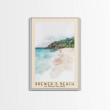 Load image into Gallery viewer, Brewer’s Beach, US Virgin islands Watercolor Print, Vacation Gift, US Virgin islands Wall Art, Beach Painting, Beach Decor, Large Wall Art, Wood Frame Art
