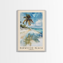 Carregar imagem no visualizador da galeria, Burwood Beach, Jamaica Watercolor Beach Print, Vacation Gift, Jamaica Wall Art, Framed Canvas Print, Framed Beach Painting
