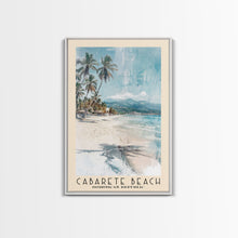 Load image into Gallery viewer, Cabarete Beach, Dominican Republic Watercolor Print, Vacation Gift, Dominican Republic Wall Art, Beach Painting, Beach Decor, Large Wall Art, Wood Frame Art

