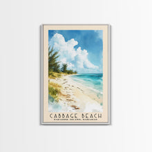 Carregar imagem no visualizador da galeria, Cabbage Beach, Paradise Island, Bahamas Watercolor Beach Print, Vacation Gift, Paradise Island, Bahamas Wall Art, Framed Canvas Print, Framed Beach Painting
