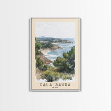 Cargar imagen en el visor de la galería, Cala Saura, Spain Watercolor Print, Vacation Gift, Spain Wall Art, Vacation Wall Art, Vacatation Memories, Beach Decor, Beach Or Lakehouse Art
