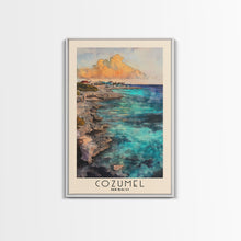 Load image into Gallery viewer, Cozumel, Mexico Watercolor Print, Vacation Gift, Mexico Wall Art, Beach Painting, Beach Decor, Large Wall Art, Wood Frame Art
