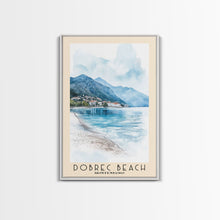 Load image into Gallery viewer, Dobrec Beach, Montenegro Watercolor Beach Print, Vacation Gift, Montenegro Wall Art, Beach Painting, Beach Decor, Beach Painting
